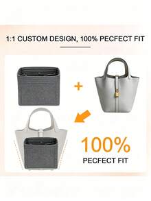 Felt Purse Organizer Inserts For Picotin 22 18Inserts HandBag Inner Bag Organizer High Quality Large Capacity Inner Bag - Light Grey - View 2