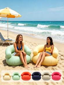 4件/1件 U型植絨充氣懶人沙發,附扶手與靠背,便攜式PVC單人充氣椅,適用室內外 - 多款 - 查看 2