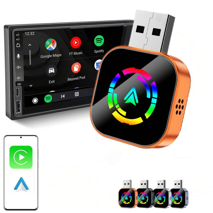 محول لاسلكي ل- CarPlay، محول لتحويل CarPlay/Android Auto من سلكي إلى لاسلكي، حجم صغير، تحكم مستقر وبدون تأخير، بدون بطارية - Q1AS - مشاهدة 1