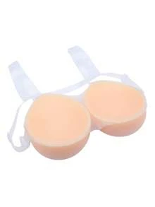 WANTES Invisible Silicone Breast Pads, Non-Adhesive, Teardrop-Shaped Inner Pads, Optional Strapless Or Strapped Style, Light Support, Comfortable All Day - Beige - View 9