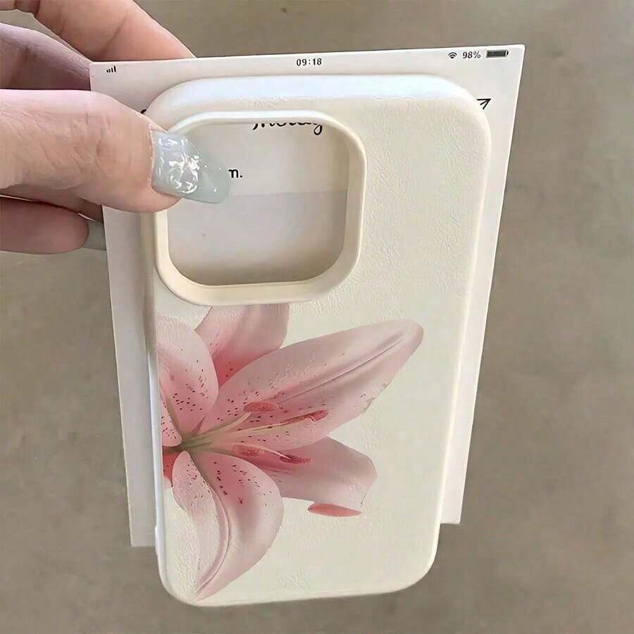 2026 Youthful And Modern Cell Phone Case, Cute, Minimalist, Luxury, With White And Pink Floral Elements, Phone Case, Cute, Pink, Minimalist, Matte White, Premium Phone Case, 1 Piece, Matte White Phone Case With Lens Protection, With 3 Cute Orchid Flower Patterns, Compatible With 16 Pro 15 14 Plus 13 12 11, Water Resistant, Shockproof, Drop Resistant And Scratch Resistant, Birthday Gift, International Version, Not The National Version - 多色 2 - 查看 1