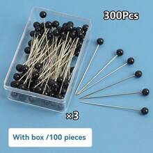 100/200/300Pcs Positioning Sewing Pins With Faux Pearl Heads, Straight Quilt Pins, Multi-Color Ball Head Pins, With Hanging Plastic Storage Box, Suitable For DIY Sewing Crafts, Clothing Making, Jewelry Decoration And Fabric Production. - Multicolor - View 17