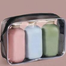 3pcs Leak-Proof Refillable Travel Dispenser Bottle Set, Suitable For Shampoo, Conditioner, Lotion, Soap, With Portable Storage Bag, Cosmetic Bathroom Accessories, Back To School Dorm Apartment Essential Home Bathroom Decor Set - Multiple Styles - View 1