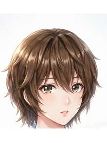 1PC Versatile Brown Short Hair 8inch Synthetic Fiber Daily Wear Unisex Holiday Party Cosplay Full Wig, Halloween - Brown - View 3