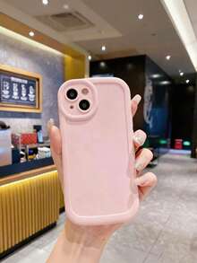 1pc Pink Solid Color Puff Phone Case, Precise Cutouts, Shockproof Protective Shell | Compatible With IPhone 17 Pro Max/17/16/15 Pro Max/14 Plus And All Series | Birthday Holiday Gift - Pink - View 6