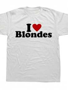 Camiseta de Manga Corta con Estampado de Texto Divertido de Corazón Rojo, Regalo Humorístico para Parejas en Todas las Temporadas, Camiseta Unisex blusa casual mujer - Blanco - Ver 1