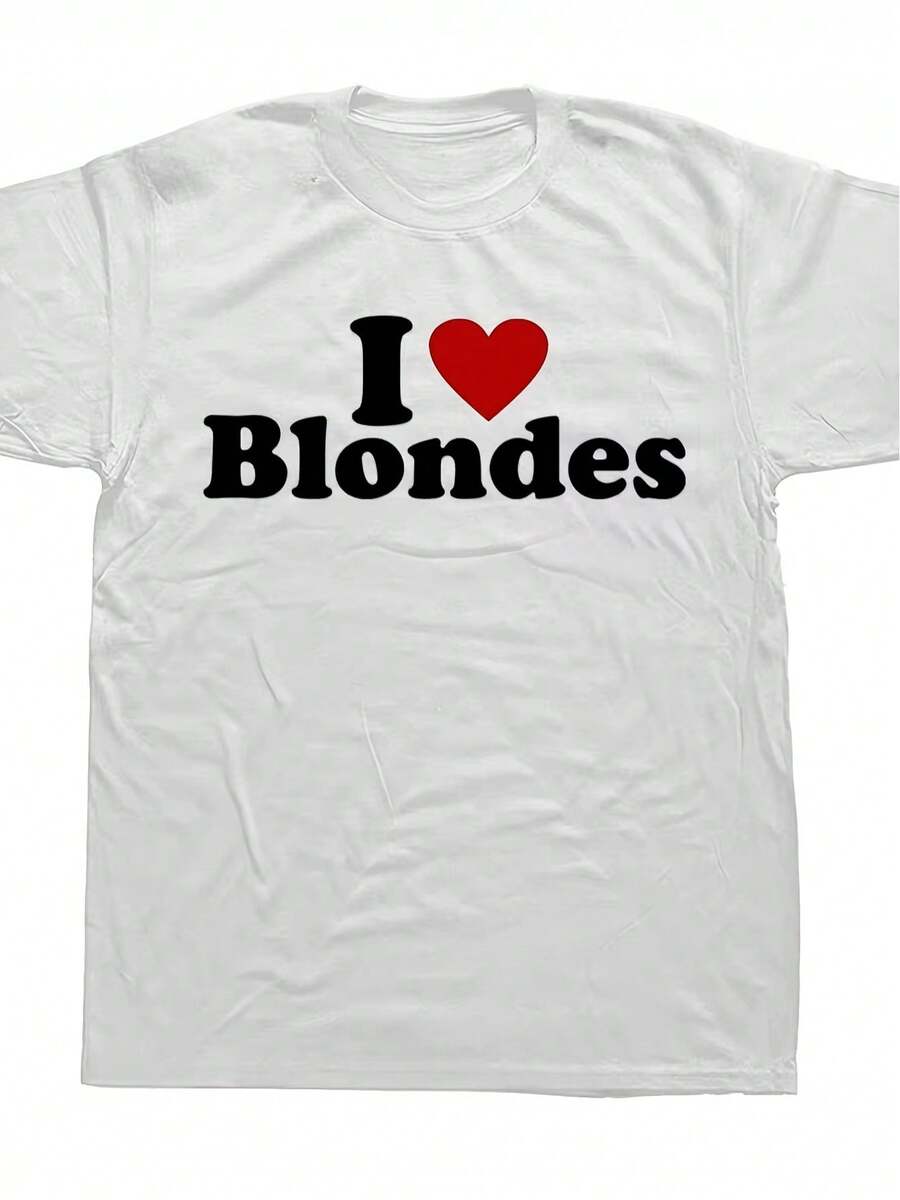 Camiseta de Manga Corta con Estampado de Texto Divertido de Corazón Rojo, Regalo Humorístico para Parejas en Todas las Temporadas, Camiseta Unisex blusa casual mujer - Blanco - Ver 1