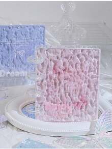 1pc Water Ripple Mini Photo Album, Single Slot 3-Inch Card Holder, Includes 20 Pages, Acrylic Loose-Leaf Binder, Suitable For Idol Cards, Student ID Cards DIY Crafts, Blue Purple Pink Optional, Ideal Birthday Party Back To School Gift And Girls Home Decor - Multiple Styles - View 1