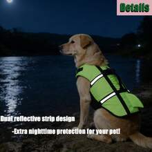Metglad Dog Life Jacket, High Buoyancy Pet Swimwear, Shark Fin-Style Dog Life Vest With Rescue Handle, Suitable For Small, Medium, And Large Dogs For Boating, Swimming, And Surfing - Green - View 6