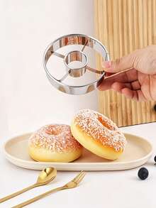 2pcs/1pc Stainless Steel Donut Cutter Mold, Heavy Duty Reusable Dough Cutting Tool, Multifunctional Home Baking Accessory For Homemade Donuts, Bagels & Pastries, Easy Clean Kitchen Bakeware - View 7