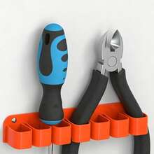 1/2pcs Wall-Mounted Tool Storage Rack - Metal Garage Tool Rack For Screwdrivers And Pliers - Space-Saving Workshop Tool Storage Rack (7 Holes/10 Holes Including 2/4 Screws) - Multicolor - View 4