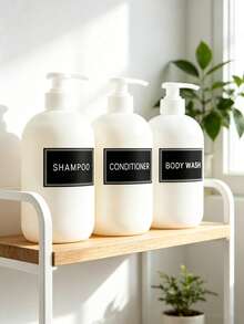 24pcs Waterproof Labels, Suitable For Plastic/Glass Bottles, Bathroom Hand Soap Dispenser Bottle Stickers, Cleaning Bottle Labels, Can Be Used For Lotion, Shampoo, Conditioner - Black 24pcs - View 10