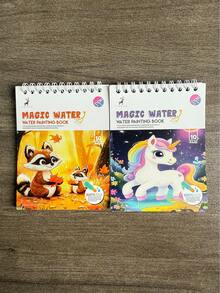 Portable Magic Water Book, Both A Watercolor Painting Book And A Reusable Coloring Book, An Educational Doodle Drawing Toy, Suitable For Easter, Christmas, Birthdays, And New Year Gifts - Pen Color And Style Are Random Back To School - Multicolor - View 4