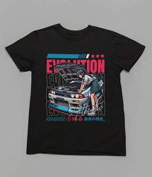 Camiseta de Anime JDM para Coche, Camiseta de Carreras de Drift Japonesas, Camiseta Gráfica de Chica Automotriz, Ropa Urbana de Coche Tuner, Regalo de Carreras para Entusiastas de Coches - Negro - Ver 3