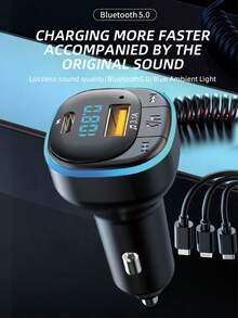 3.1A Multi-Function Car Charger & Car Media Player - Black - View 4
