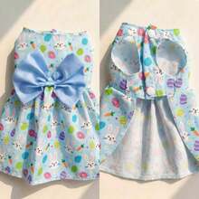 Sweet New Outfit For Your Pet, Soft Breathable Skin-Friendly Fabric, Spring/Summer New Princess Dress, Suitable For Cats And Dogs, Fashionable Cute Bowknot Decoration, Essential For Photos And Outings - Blue - View 4