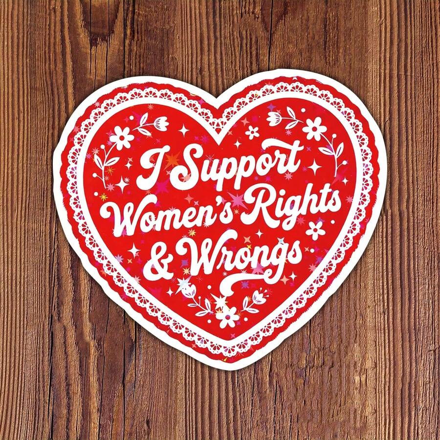 3 Inch "I Support Women's Rights And Mistakes" Sticker, Empowering Inspirational Quote Decal, Suitable For Laptops, Water Bottles, Notebooks, Cups, Ideal For Students, Teachers, Office Workers, Creative Professionals, Retail Workers And Those Who Love Bold Women's Power - A - View 1