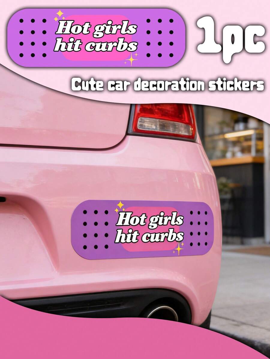 1 Stück Hot Girls Hit Curbs Auto Pflaster | Lustiger Stoßstangenaufkleber, süße Autoaufkleber, exquisite Autoaufkleber, geeignet für Autos, Computer, Fahrräder - Hot Girl Patch - Übersicht 1