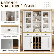 Multifunctional Cabinet With Anti-Tip Lock, Stand Cabinet For Kitchen And Living Room With Glass - 白色 - 查看 5