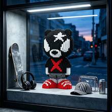Kit de 5000 piezas de bloques de construcción de micro partículas con diseño de oso negro, gran figura de oso ensamblada DIY, adorno decorativo estético para la habitación, juguete antiestrés, regalo perfecto de cumpleaños y vacaciones para adolescentes y adultos, decoración de escritorio para dormitorio y sala de estar - Multicolor - Ver 7