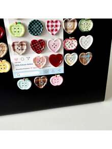 Random 12pcs/4PCS/6PCS/8pcs Vintage Plaid Button Magnetic Decorative Refrigerator Magnets, Novelty Fridge Magnets, Suitable For Home Kitchen Office Whiteboard Decoration, Refrigerator Kitchen Magnets - Multiple Styles - View 4
