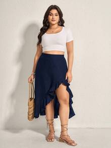 Women Plus Size Sports Dresses - Navy Blue - View 2