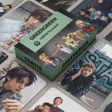 55pcs CORTI/S "GREEN GREEN" 2nd EP Album Photo Cards, KEONHO JUHOON Double-Sided Laminated High-Definition LOMO Cards, Idol Fan Collection Cards, Scrapbook Decoration, Commemorative Support Gift Set - Multicolor - View 2