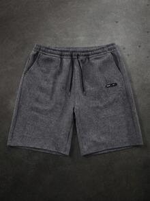 MAISONFOX Celana Pendek Pria Musim Panas dengan Tali Serut, Bahan Jacquard Bertekstur, Cocok untuk Berenang, Liburan, Kebugaran, Gaya Hawaii - Dark Grey - View 8