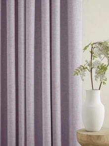 Linen Texture 100% Blackout Curtains 2 Panels Thermal Insulated Rod Pocket Window Treatment, Suitable For Bedroom And Living Room - Purple - View 6