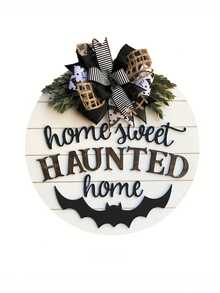 3D Halloween Door Hangings, Sweet Haunted House Signs, Bat Front Door Decorations, Halloween Wreaths, Porch Decorations, Halloween Signs, Bat-Themed Gifts - Bat Wreath - View 14
