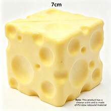 1pc 7cm Jumbo Cube Stress Ball Big Cheese Shapeable SqueezeBall Non-Bounce Fidget Toy ASMR Sensory Anti-Stress Gift,Soft And Realistic Stress Relief Ball, Creative Stress Relief Gadget, Suitable For Holiday, Birthday - Multicolor - View 10