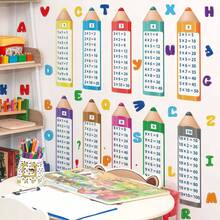 1/2 Sheets Kids Room Wall Stickers Self-Adhesive Pencil Shape Multiplication Table For Back To School Classroom Nursery Decor​ - Multicolor - View 6