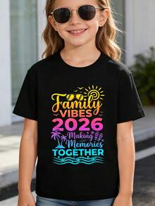 Create A Family Summer Vacation Atmosphere In 2026, Share Beautiful Memories, Children's T-Shirts With Novel Aesthetic Designs, Casual Children's T-Shirts, T-Shirts Of Es - 白色 - 查看 11