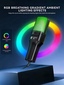 Yanmai USB RGB Condenser Noise-Canceling Wired Gaming Microphone, Suitable For Podcast, Recording Studio, Live Streaming, Laptop, Desktop Computer - View 4