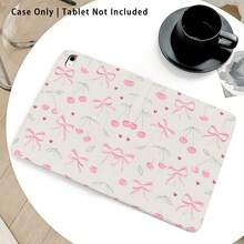 Pink Bow, Heart, Cherry Pattern, 1pc Flip Cover Tablet Protective Case With Pen Slot, Compatible With Honor 8/9/10/X8/X8A/X9/X8Pro/X9Pro, MatePad Se 11 Inch/MatePad 11 Inch/11.5 Inch, MatePad Pro, Apple 10th/11th Gen 2025 (A16), Galaxy Tab A7/A9 And Other Popular Models - Style 12 - View 5