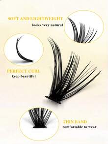 ENCHUW CC Curling Volume Lash Clusters DIY Eyelash Extension Individual Lashes Cluster DIY Eyelash Extensions At Home Soft Wispy Clusters False Eyelash Mixed Packaging - CC - 查看 3