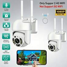 1080P HD Outdoor WiFi PTZ Security Camera, 2.4G Wireless Connection, 360° Panoramic Rotation, Human Tracking Motion Alarm, Two-Way Audio Intercom, Full Color Night Vision, Multi-User Family Sharing Remote Phone Viewing, Indoor Security Monitor - White - View 3