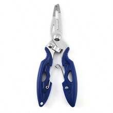 1pc Stainless Steel Lure Pliers, Portable Curved Nose Fishing Pliers For Outdoor Angling, Multi-Function Fish Control Pliers With Dyneema Line Cutter - Multicolor - View 5