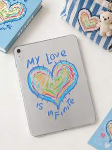1pc TPU Soft Shell Graffiti Line Heart Letter Pattern Painted Tablet Case Compatible With Mini1/2/3/Mini4/Mini5/Mini6/Mini7/Air/Air2/9.7/10.2/10.5/Air4/Air5/10.9/Pro 11 Inch/10th Gen/Pro11-In.(M4)-2024/ (A16) 11 Inch 11th Generation 2025/ Air7(M3)2025 (11-Inch)/ Air 8(M4)2026(11-Inch) Apple Models A7/A8 Models TPU Tablet Protective Single Shell Tablet Transparent Case Lightweight Ultra-Thin Soft Shell Minimalist/Fun/Cute/Fresh/Personalized/Creative No Pen Slot Design Product Does Not Include Pen - Multicolor - View 2