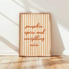 1pc Frameless Halloween Pumpkin Spice Quote Print Fall Kitchen Wall Art Aesthetic Apartment Living Room Bedroom Decor Back To School Funky Posters Dorm Essentials - Frameless - View 2