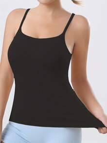 Soft, Comfortable And Very Stretchy Tank Top With Built-In Bra Cups; Stylish And Easy To Wear, Both As An Undergarment And An Outer Garment. - 混合色 2 - 查看 6