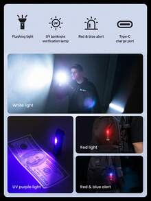 Philips High-Power Mini Flashlight, Portable Keychain Clip, UV Light, Type-C Rechargeable, Essential For Night Commute And Travel - Multicolor - View 4
