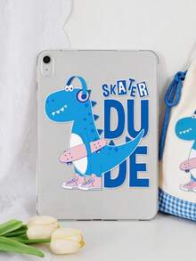 1pc TPU Soft Shell Dinosaur Skateboard Letter Pattern Painted Tablet Case Compatible With Mini1/2/3/Mini4/Mini5/Mini6/Mini7/Air/Air2/9.7/10.2/10.5/Air4/Air5/10.9/Pro 11 Inch/10th Gen/Pro11-In.(M4)-2024/ (A16) 11 Inch 11th Generation 2025/ Air7(M3)2025 (11-Inch)/ Air 8(M4)2026(11-Inch) Apple Models A7/A8 Models TPU Tablet Protective Single Shell Tablet Transparent Case Lightweight Ultra-Thin Soft Shell Minimalist/Fun/Cute/Fresh/Personalized/Creative No Pen Slot Model Product Does Not Include Pen - Multicolor - View 3