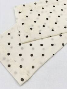 Rok Panjang Sedang dengan Leher Bulat dan Lengan Mengembang, Gaun Lengan Panjang Model A-Line Berenda Elegan dengan Motif Polkadot, Pakaian Sehari-hari yang Lembut untuk Wanita di Musim Semi dan Gugur. - Aprikot - View 9