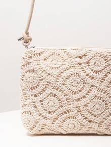 (Random Pattern)Crossbody Bag, Floral Pop, Boho, Summer Beach Bag, Travel Essential, Cruise Essential, Vacation Outfits Women, Crochet Set, Gifts For Women - Apricot - View 5