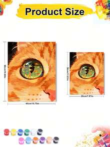 Cat Eye Goldfish DIY Number Painting Handmade Adult Home Decor Wall Art Abstract Canvas Holiday Gift Decorative Painting Handmade Kit Living Room Bedroom Decoration Gift Set - Sets - View 5