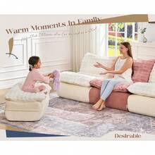 Hobestluk Sofá Sillón de Espuma Sofá para Espacios Pequeños Sofás Cómodos con Reposapiés Sillón Reclinable Sofás Pequeños para Sala de Estar, Recámara, Departamento (Gris Oscuro) - Blanco - Ver 6