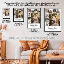 1pc Personalized Photo Custom Poster, Anniversary Gift Custom Wall Art, Friends Custom Photo Collage, Friends Anniversary Gift, 1st Anniversary, Date Night Anniversary Gift Custom Item, Optional Frame - Multicolor - View 6