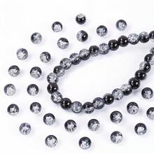 60pcs/100pcs 8mm Dual-Color Gradient Crackle Glass Beads, Cracked Texture Aesthetic Beads, Loose Pre-Drilled Round Beads For Handmade Crafts, Suitable For Jewelry Making, DIY Bracelets, Phone Chains, Necklaces, Earrings, Keychains, Bag Accessories And More - Multicolor - View 5