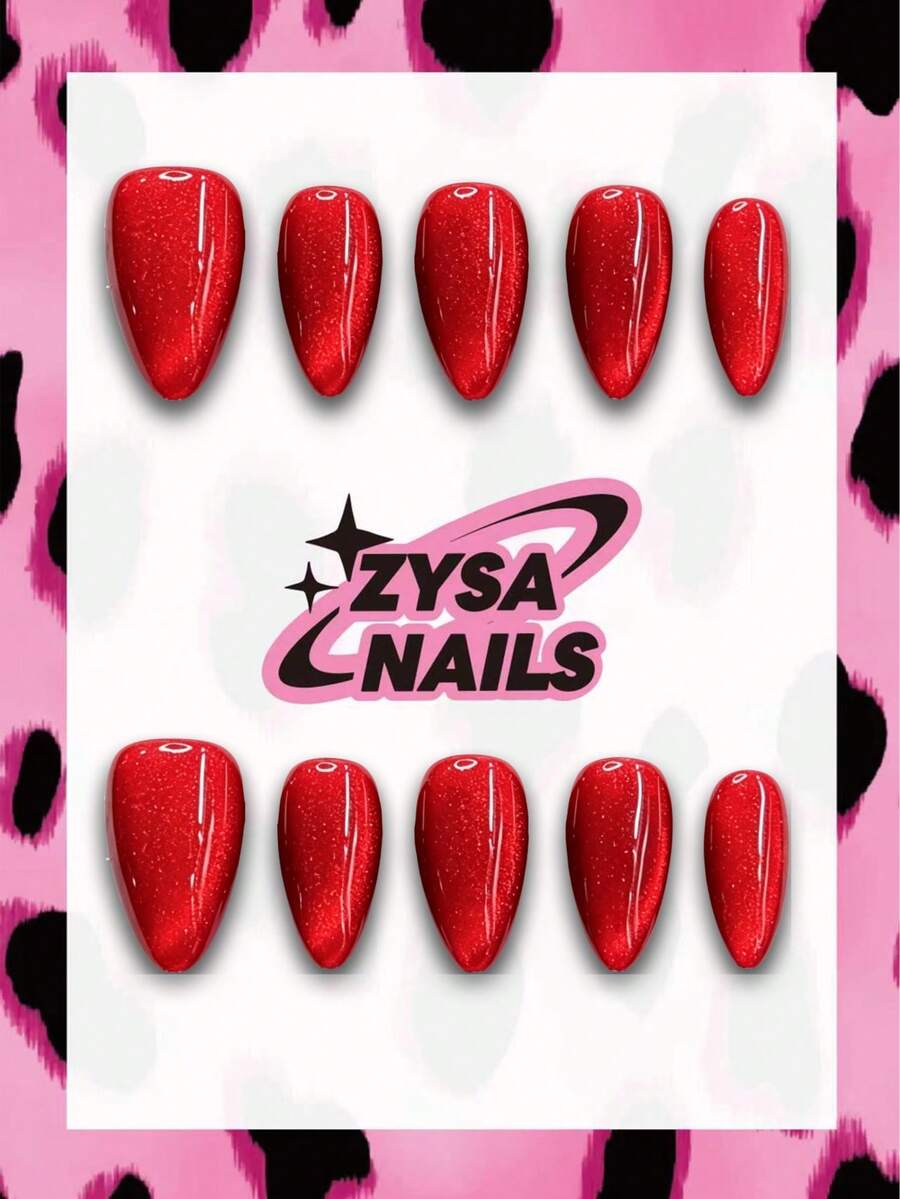 Zysa 10pcs Handmade Nails Press On Nails Short Nails For Summer Vacation Graduation Party - Multicolor - View 1